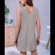 thumbnail image 3 of Vestido de Verano Sin Mangas con Escote en V Gris M, 3 of 7