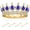 Gold Royal Blue, variant on 1 count Birthday Wedding Bridal Princess Glitter Rhinestone Crown Hair Tiara with 4 Bobby Pins Accessories for Women Girls Brides Bridesmaids