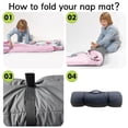 thumbnail image 5 of Personalized Elephant Nap Mat for Toddlers, Custom Floral Sleeping Bag with Nap Blanket, Pink Flower Theme Roll Up Mat for Preschool or Daycare(Cushions + Pillows22.5"x55"+Blanket size: 33.5" x 45"), 5 of 8