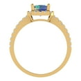 thumbnail image 4 of 1.86ct emerald cut blue moissanite 14k yellow gold halo Bridal Wedding Engagement Promise Anniversary Ring for Women size 6.5, 4 of 7