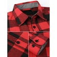 thumbnail image 5 of Demotime Men's Flannel Plaid Casual Button Down Shirt XL Red Plaid, 5 of 6
