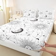 thumbnail image 3 of Homewish 4 Pieces Hippie Moon Sun King Sheet Set, Horoscope Galaxy Stars Bedding, 3 of 7