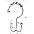 thumbnail image 3 of Ganchos para cortinas de ducha, anillos para cortinas de ducha, ganchos para cortinas de ducha de acero inoxidable Ganchos de ducha deslizantes dobles inoxidables para cortinas, cortinas de JFHHH pequeña, 3 of 5