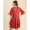 thumbnail image 4 of Moomaya Romantic Printed 3/4 Sleeve Drop Waist Dress - Women's Boho Midi Dress, 4 of 9