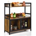 thumbnail image 1 of Costway 2-Tier Boulanger'S Rack Cuisine Industrielle Four à Micro-Ondes Support W / Armoire de Rangement, 1 of 10
