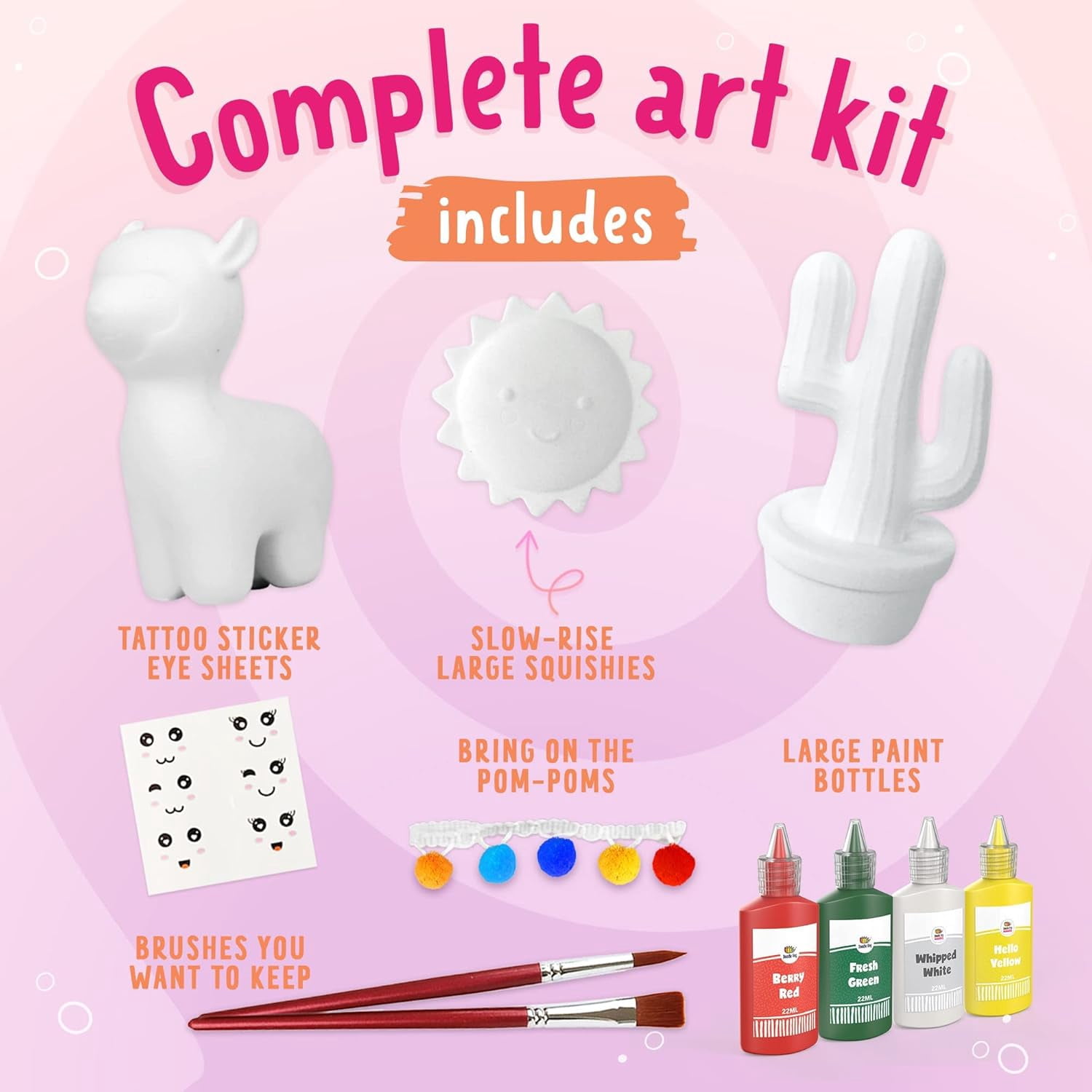 8 PCS CASE of Alpaca Squishies Paint Kit