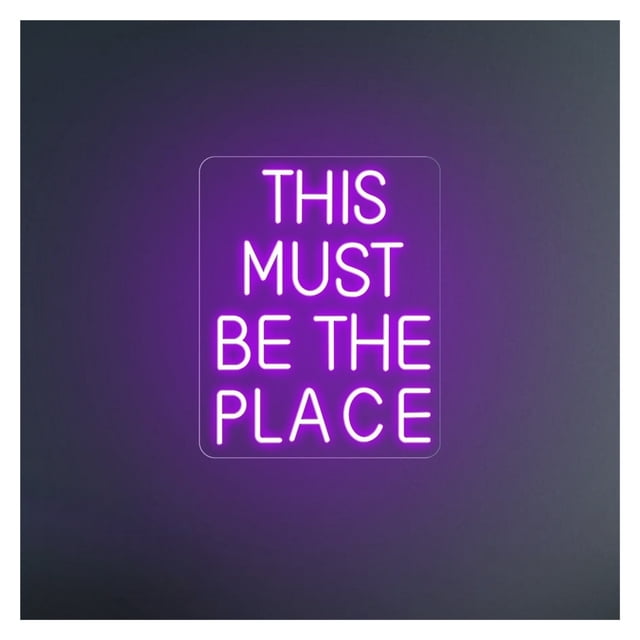 Letrero De Neón"This Must Be The Place"para Bar, Pub, Hogar, Habitación, Dormitorio, Decoración Pared, Letrero Tienda, Inauguración, 40x32cm