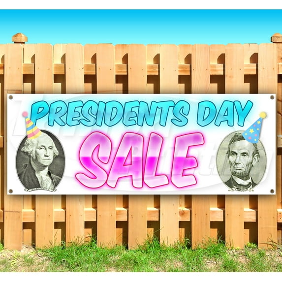 Presidents Day Sale 13 oz Vinyl Banner With Metal Grommets
