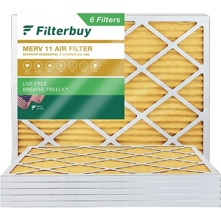 

Filterbuy 24x28x1 MERV 11 Pleated HVAC AC Furnace Air Filters (6-Pack)