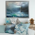 thumbnail image 3 of Lighthouse Shining Light During Stormy Clouds Night II 20 in x 12 in Framed Painting Canvas Art Print, by Designart, 3 of 4