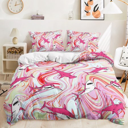 Hosima 3 Piece 3D Digital Printed Duvet Cover Full Size Bedroom Decorative Bedding Set,DEF07-King