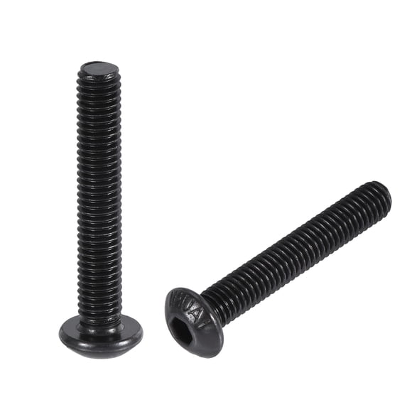 Unique Bargains M5x30mm Hex Socket Bolts Carbon Steel Blackening 100 Pack