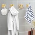thumbnail image 3 of Futeen 4 Pack Gold Color Stainless Steel Bathroom Towel Hooks with Easy Installation, 3 of 7