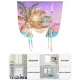 thumbnail image 6 of Coastal Tie Up Curtains for Window, Thermal Insulated Balloon Shade Adjustable Rod Pocket Curtains Valance Panels for Kitchen Bathroom Cafe 42 x 45 Ocean Palm Tree Summer Beach Purple Blue, 6 of 6