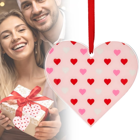 Niriyo 3" Heart Hanging Decoration – Multicolor Acrylic Flat Pendant for Valentine's Decor, Party Decor, Holiday Ornaments, Wall Hanging, or Festive Accents, Lightweight & Vibrant
