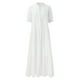 thumbnail image 4 of 2025 Vestido midi informal de mujer con cuello en V, manga corta, corte holgado y encaje, tallas S-XXL, primavera/verano/otoño, 4 of 8