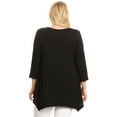 thumbnail image 4 of Women's Plus size Knit Tunic Tops Asymmetrical 3/4 Sleeve V-Neck Flowy Blouse, 4 of 5