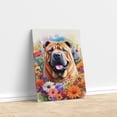 thumbnail image 3 of Welcome Spring Summer Chinese Shar-Pei Portrait Flower Blue Sky Vertical Matte Canvas Poster Dog Lover Wall Art Home Decor - 12001, 3 of 5