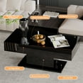 Hironpal LED Coffee Table,Modern High Gloss Coffee Table w/ 16 Colors