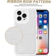 thumbnail image 5 of Cute Coquette Bow Phone Case for iPhone 15 Pro Max 6.7", Clear Aesthetic White Ribbon Bowknot Pattern Print Design Case Transparent Protective Funda Shockproof Soft TPU Women Girls Cover, 5 of 5