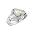 thumbnail image 6 of RYLOS Rings for Women Silver Swirl Ring with 7X5MM Oval Gemstone &  Diamond Ring October Opal Jewelry Size 10, 6 of 7