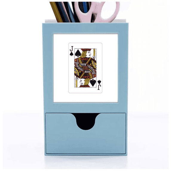 Playing Cards Spade J Pattern Desk Supplies Organizer Pen Holder Card