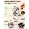 thumbnail image 3 of Airtight Coffee Canister with Magnetic Spoon, 0.8L BPA-Free Plastic Coffee Container for 8oz Ground Coffee & Beans, Dual Seal Locking Lid, Dark Brown Pantry Storage Jar, 3 of 8