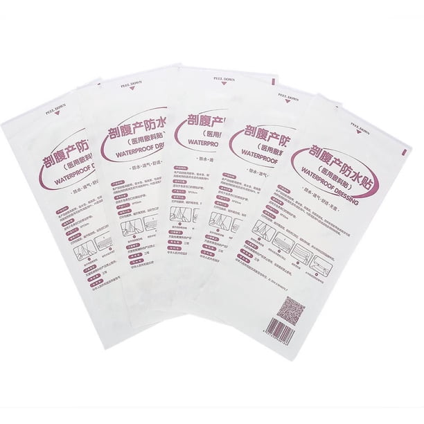 Parche De Vendaje Para Heridas, 5 Uds., Parche De Ducha Resistente Al Agua Posparto Para Cesárea seitruly AF000569-00