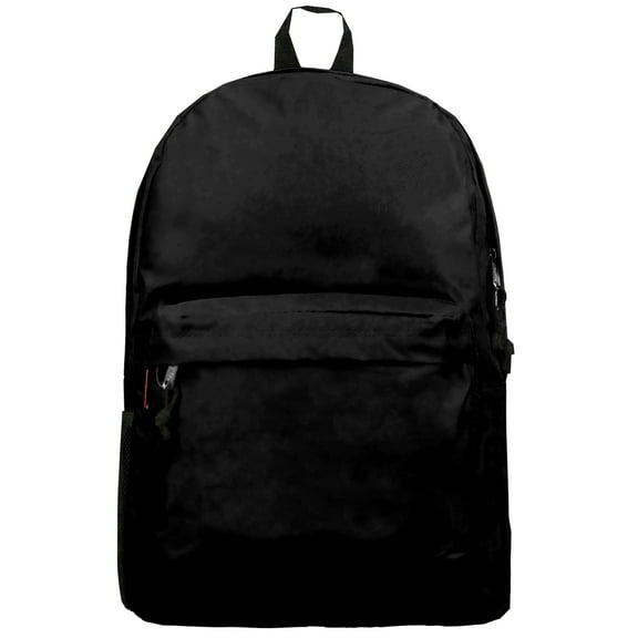 K-Cliffs 18" Unisex School Backpack, Padded Straps, Side Mesh Pocket, Travel, Day Pack Classic Book Bag, Color; Black