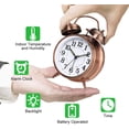 thumbnail image 4 of Reloj despertador retro, reloj despertador antiguo de mesilla de noche con campana doble, reloj despertador analógico de cuarzo vintage con pilas y luz nocturna, 4 of 4