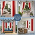 thumbnail image 5 of 1 Panel Outdoor Curtains for Patio Waterproof 54"x108" Red Vintage Weatherproof Privacy Outsides Curtains, Geometric Stripes Simple Lines Grommet Thermal Drapes for Cabana Porch Pergola, 5 of 8