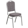 thumbnail image 1 of HERCULES Series Crown Back Stacking Banquet Chair in Burgundy Fabric - Gold Frame, 1 of 9