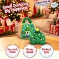 thumbnail image 5 of Christmas Tree Dumpling Plush Toy, Dark Green Stuffed Bao with Stars and Holly, Holiday Collectible Plush with Bamboo Steamer Box, 5 of 7