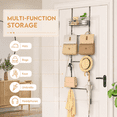 thumbnail image 3 of Over the Door Purse Organizer with 16 Hooks — Wall-Mounted Handbag Rack with Metal Basket, Closet Storage for Bags, Hats & Accessories, 3 of 8