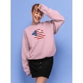 thumbnail image 2 of American Flag Grunge Style Sweatshirt Women -Image by Shutterstock, Female 3X-Large, 2 of 4