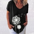 thumbnail image 2 of Birdeem Mode Femme T-Shirt à Col en V Imprimé Blouse Hauts Chandail, 2 of 4