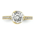 thumbnail image 4 of 10K Yellow Gold Ring Band with Stones Cubic Zirconia CZ Round Clear, Size 9, 4 of 5