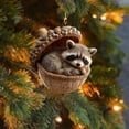 thumbnail image 6 of Cute 2D Acrylic Animal Christmas Tree Hanging Ornament with Golden String for Holiday Home Decor and Party Celebration, 6 of 8