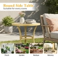 thumbnail image 5 of UBesGoo 20" Metal Outdoor Coffee Table - Round 3-Leg Patio Side Table for Garden, Deck & Indoor, light yellow, 5 of 21