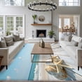thumbnail image 3 of 5'x8' Area Rugs, Summer Beach Indoor Outdoor Area Rug for Living Room Bedroom, Ocean Coastal Starfish Seashells Blue Sky Washable Bathroom Rugs Kitchen Floor Carpet Mats Home Decor Aesthetic, 3 of 8