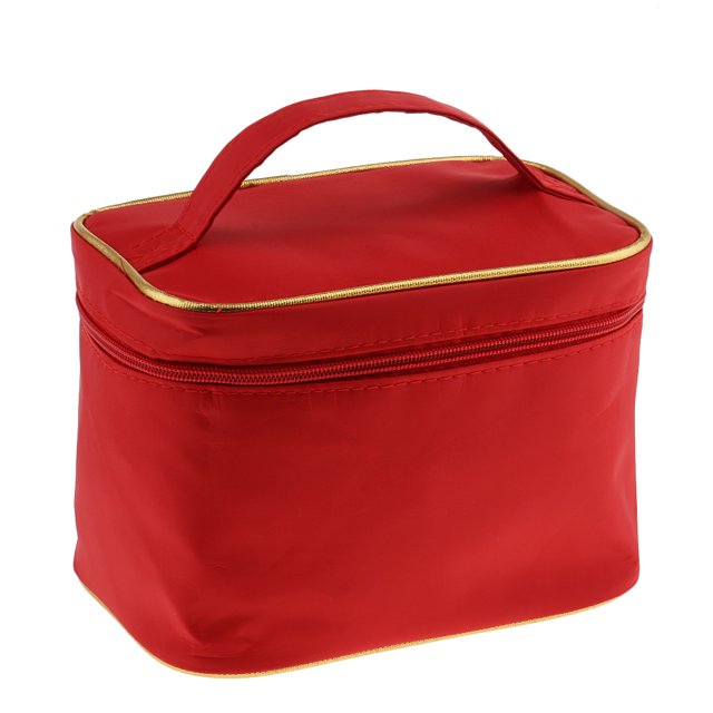 Bolso de Maquillaje para Mujer Soporte de Almacenamiento de Artículos de Tocador Organzier Pouch Zip - Rosa, Como Se Describe rojo Sunnimix Maletín de maquillaje