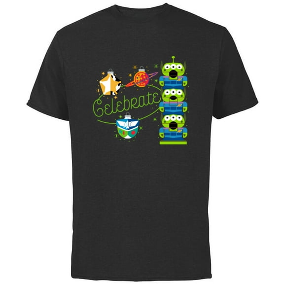 Disney and Pixar’s Toy Story Aliens Celebrate Holiday - Short Sleeve Cotton T-Shirt for Adults - Customized-Black