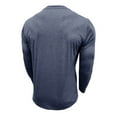 thumbnail image 6 of Tisuna Men Autumn T-Shirts Stretch Henley Neck Tops Men Solid Outfits For Work Office Size L, 6 of 7