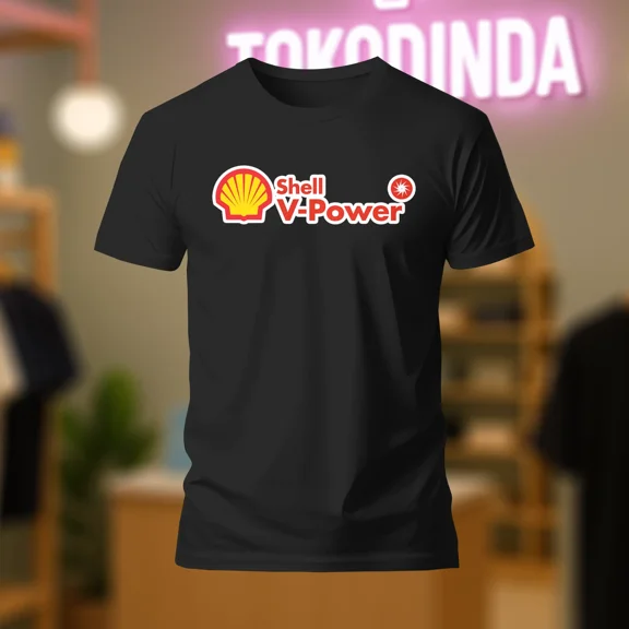 RARE Shell V-Power Logo Mens Shirt Funny Made In USA