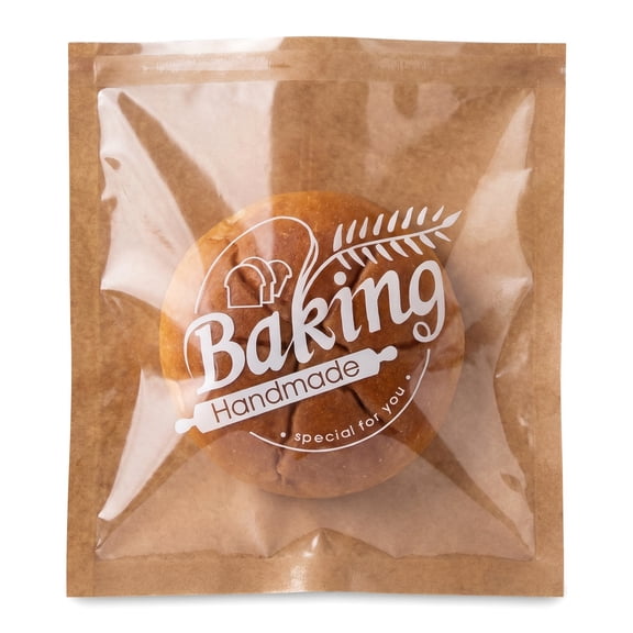 Paper Bread Bags 100 Packs Homemade Bread Storage Bags with Clear Window Large Size Sourdough Bread Bags with Seal Stickers Bakery Packaging Bags for Cookies