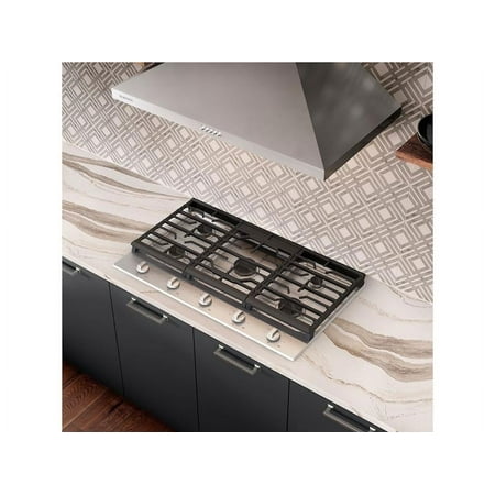 Samsung - 36" Built-In Gas Cooktop with 5 Burners - Stainless Steel