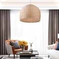 thumbnail image 4 of Arturesthome Rattan Pendant Light Fixtures Hand-Woven Boho Ceiling Lighting, Farmhouse Coastal Basket Woven Dome Rattan Chandelier Wicker Hanging Lamp for Kitchen Island, 4 of 11
