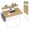 Wood Color, variant on GOCAPTAIN 31.5" No Assembly Collapsible Small Computer Desk – Compact 2-Tier Office Desk with Shelf & Side Pocket, Sturdy Space-Saving Portable Table for Home Office, Bedroom, Apartment – White