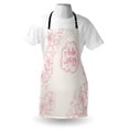 thumbnail image 4 of Almond Blossom Apron, Sketch Style Flowers with Hello Spring Words Oriental Foliage Composition, Unisex Kitchen Bib with Adjustable Neck for Cooking Gardening, Adult Size, Pink White, by Ambesonne, 4 of 4