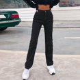 thumbnail image 4 of Vedolay Women's Casual Pants Womens 2023 High Waisted Wide Leg Jeans for Women,Black L, 4 of 5